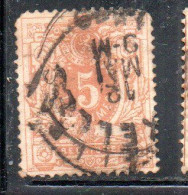 BELGIQUE BELGIE BELGIO BELGIUM 1881 NUMERAL LEON 5c USED OBLITERE' USATO - 1869-1888 Lion Couché