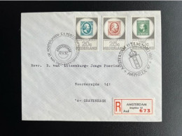 NETHERLANDS 1967 REGISTERED LETTER AMSTERDAM AMPHILEX 67 TO 'S GRAVENHAGE 13-05-1967 NEDERLAND AANGETEKEND - Brieven En Documenten