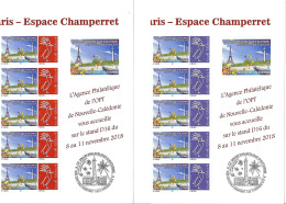 NOUVELLE CALEDONIE (New Caledonia)- Bords De Feuille De Timbres Personnalisés - OPT - 2018 - Salon D'automne De Paris - Unused Stamps