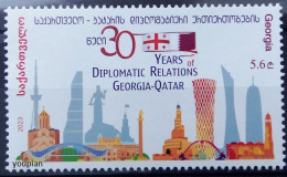 Georgia 2023, 30 Years Of Diplomatic Relations Between Georgia And Qatar, MNH Single Stamp - Géorgie
