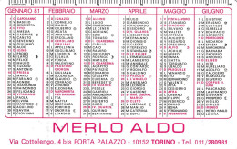 Calendarietto - Merlo Aldo - Torino - Anno 1981 - Petit Format : 1971-80