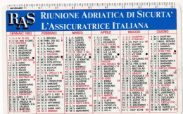 Calendarietto - Ras - Riunione Adriatica Di Sicurtà L'assicuratrice Italiana - Anno 1982 - Petit Format : 1981-90