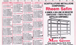 Calendarietto - Rheem Safin - Mario Carozzo - Catania - Anno 1982 - Petit Format : 1981-90