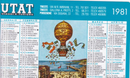 Calendarietto - Utat - Viaggi E Turismo - Trieste - Pordenone - Anno 1981 - Petit Format : 1981-90