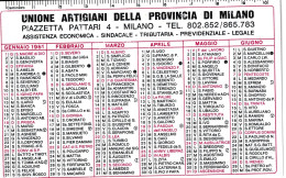 Calendarietto - Unione Artigiani Della Provincia Di Milano - Anno 1981 - Petit Format : 1981-90