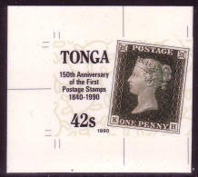 TONGA Cromalin Proof 1990 - Shows 1d Black - Rare - Tonga (1970-...)