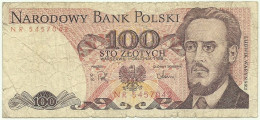 POLAND - 100 Zlotych - 1988 - Pick 143.e - Série NR - Narodowy Bank Polski - Polonia