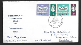 Fiji 1965 International Cooperation Year ICY Set Of 2 On First Day Cover FDC Illustrated Addressed - Fiji (...-1970)