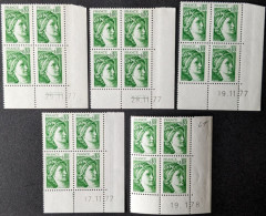 1971,1971b** Sabine 80c Vert Coins Datés - 1970-1979