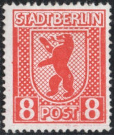 Germany 1945 Stadt Berlin 8 Pf Plateflaw Mi IV MNH Certified Jasch BPP "B" White Spot In Right Arm, Break In Left Frame - Berlino & Brandenburgo