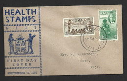 Fiji 1951 Health & Sport Charity Set Of 2 On First Day Cover FDC Illustrated Addressed - Fidschi-Inseln (...-1970)