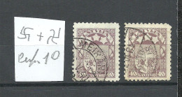 Latvia Lettland 1923 Michel 96 Perf 10 WM Normal + Inverted O - Lettonie