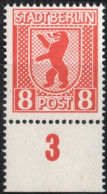 Germany 1945 Stadt Berlin 8 Pf Plateflaw Mi V MNH Certified Jasch BPP "B" White Spot In Right Arm, Break In Left Frame - Berlin & Brandebourg