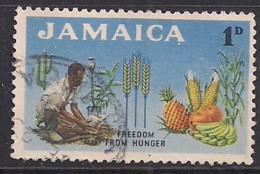 Jamaica 1961 QE2 1d Freedom Hunger Used SG 201 ( L527 ) - Jamaica (1962-...)