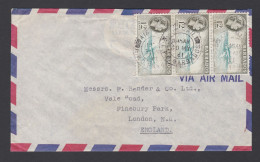 00405/ Barbados 1961 Air Mail Cover To England Sg296 12c Vert Strip Of 3 Fine Used - Barbados (...-1966)