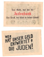 Two WW2 Germany Nazi Propaganda FORGERY Overprint On Genuine 10 Million1923 Banknote VF++ - Otros & Sin Clasificación