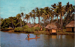 11-2-2024 (3  X 53) Fiji (posted To Australia With Fish Stamp) River & Village - Fidschi