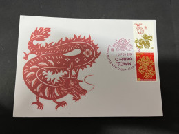 11-2-2024 (3 X 54) Chinese New Year Of The Dragon 2024 - 年中國龍年新年 - 1 Cover With $ 1.20 Year Of Dragon Gold Tag Stamp - Chinese New Year