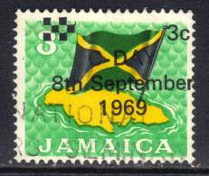 Jamaica 1969 QE2 3ct On 3d Ovpt C Day 8th Sept 1969 Used SG 282 ( F1186 ) - Jamaica (1962-...)