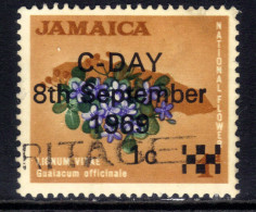 Jamaica 1969 QE2 1ct On 1d Ovpt C Day 8th Sept 1969 Used SG 280 ( G968 ) - Jamaica (1962-...)