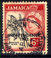 Jamaica 1962 QE2 6d Independence 1962 Ovpt Used SG 186 ( D245 ) - Jamaica (1962-...)