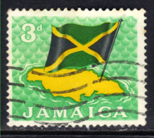 Jamaica 1964 QE2 3d National Flag Used SG 221 ( F1370 ) - Jamaica (1962-...)