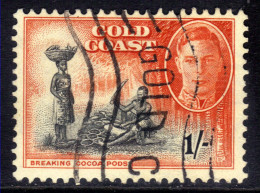 Gold Coast 1948 KGV1  1/-d Black & Orange Used SG 143 ( A85 ) - Goudkust (...-1957)