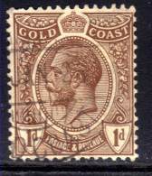 Gold Coast 1921 KGV 1d Chocolate Brown Used SG 87 ( M1398 ) - Costa D'Oro (...-1957)