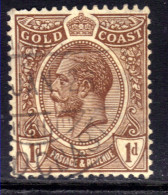 Gold Coast 1921 KGV 1d Chocolate Brown Used SG 87 ( M1398 ) - Gold Coast (...-1957)