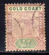 Gold Coast 1898 QV 1/2d Mauve & Green Used SG 26 ( M1344 ) - Gold Coast (...-1957)