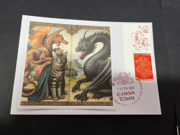 11-2-2024 (3 X 54) Chinese New Year Of The Dragon 2024 - 年中國龍年新年 - 1 Cover With $ 1.20 Year Of Dragon Tag -Cat To Dragon - Chinese New Year