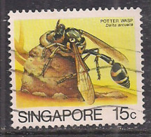 Singapore 1985-89 QE2 15c Potter Wasp SG 493 Used ( C328 ) - Singapour (...-1959)