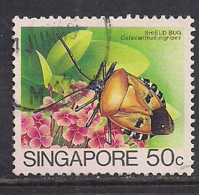 Singapore 1985-89 QE2 50c Shield Bug SG 497a Used ( C289 ) - Singapur (...-1959)