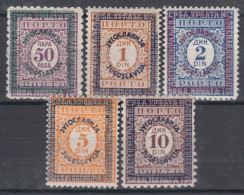 Yugoslavia Kingdom 1933 Porto Mi#69-73 Mint Hinged - Nuevos