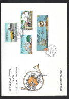 Samoa 1974 UPU Centenary Set Of 4  On Oversized First Day Cover FDC Official Unaddressed - Samoa