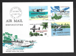 Samoa 1970 Airmail & Planes Set Of 4 On Oversized First Day Cover FDC Official Unaddressed - Samoa