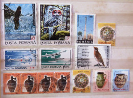 Rumania 1992 - 2007 Plane Red Cross Helicopter Birds Owl Ceramic  - Used Stamps