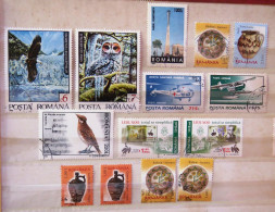 Rumania 1992 - 2007 Plane Red Cross Helicopter Birds Owl Ceramic Banknotes - Used Stamps