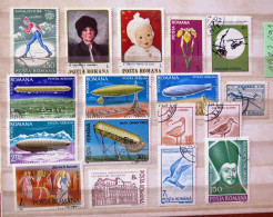 Rumania 1983 - 1991 Porto Paintings Flowers Baloons Birds Plane - Used Stamps