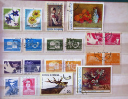 Rumania 1974 - 1976 Deer Flowers Paintings Dove Porto - Used Stamps