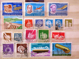 Rumania 1978 - 1983 Baloons Planes Table Ware Electricity Dam - Used Stamps