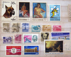 Rumania 1971 - 1972 Industry Radio Plane Tramway Paintings Nude Sport Olympic Ski Dog - Usado