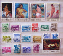 Rumania 1971 Industry Phone Radio Plane Train Bus Ship Helicopter Tramway Paintings Nude - Used Stamps