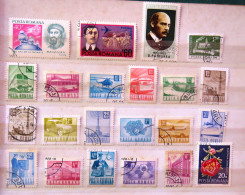 Rumania 1971 - 1973 Industry Phone Radio Plane Train Bus Ship Helicopter Tramway Flowers - Used Stamps