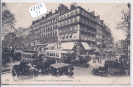 PARIS IX EME- LE BOULEVARD ET LE FAUBOURG MONTMARTRE- LE TRAFIC ROUTIER- AUTOBUS- TAXIS- OMNIBUS.. - Arrondissement: 09