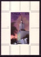 TONGA Cromalin Proof 1991 - Church Of The Latter Day Saints - Mormon Temple Shown - 5 Exist - Tonga (1970-...)