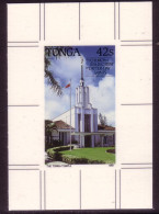 TONGA Cromalin Proof 1991 - Church Of The Latter Day Saints - Mormon Temple Shown - 5 Exist - Tonga (1970-...)