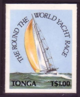 TONGA 1991 Cromalin Proof - Around The World Yacht Race - Sailing Boat - 5 Exist - Tonga (1970-...)