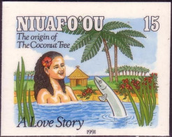 Tonga Niuafo'ou Cromalin Proof 1991 - Legend Of The Coconut - Palm Tree - Read Description To See Story - 5 Exist - Tonga (1970-...)