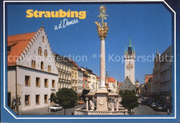 72522710 Straubing Dreifalitgkeitssaeule Mit Stadtturm Straubing - Straubing